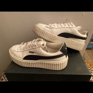 Rihanna creeper pumas, slightly worn, with velvet shoe bag